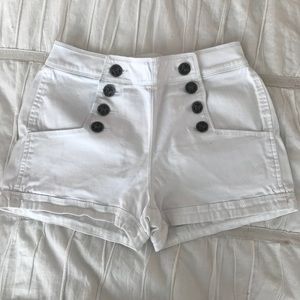 High waisted sailor shorts with anchor buttons